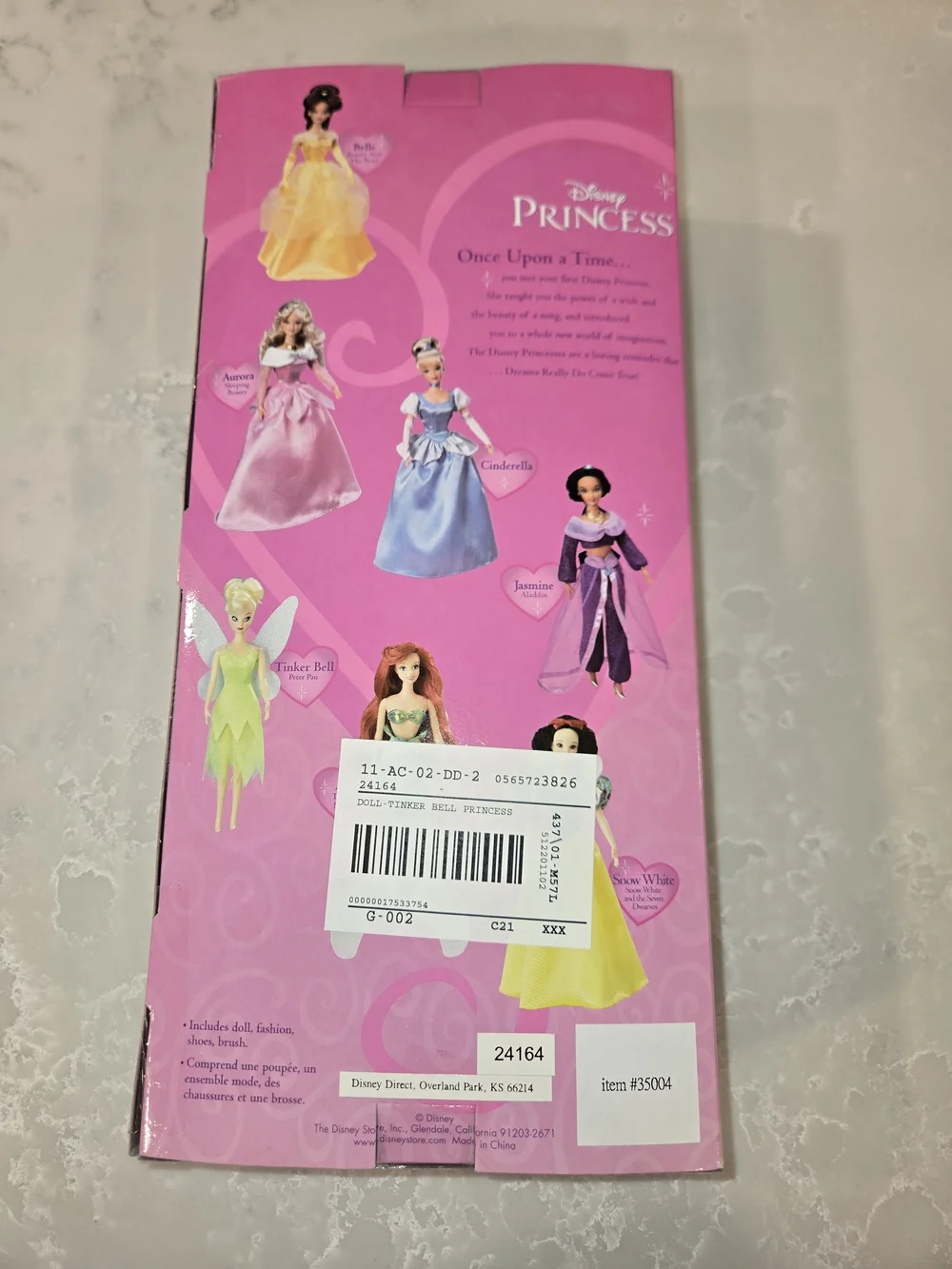 Disney Tinker Bell Doll in Lime Green Dress with Silver-Blue Wings